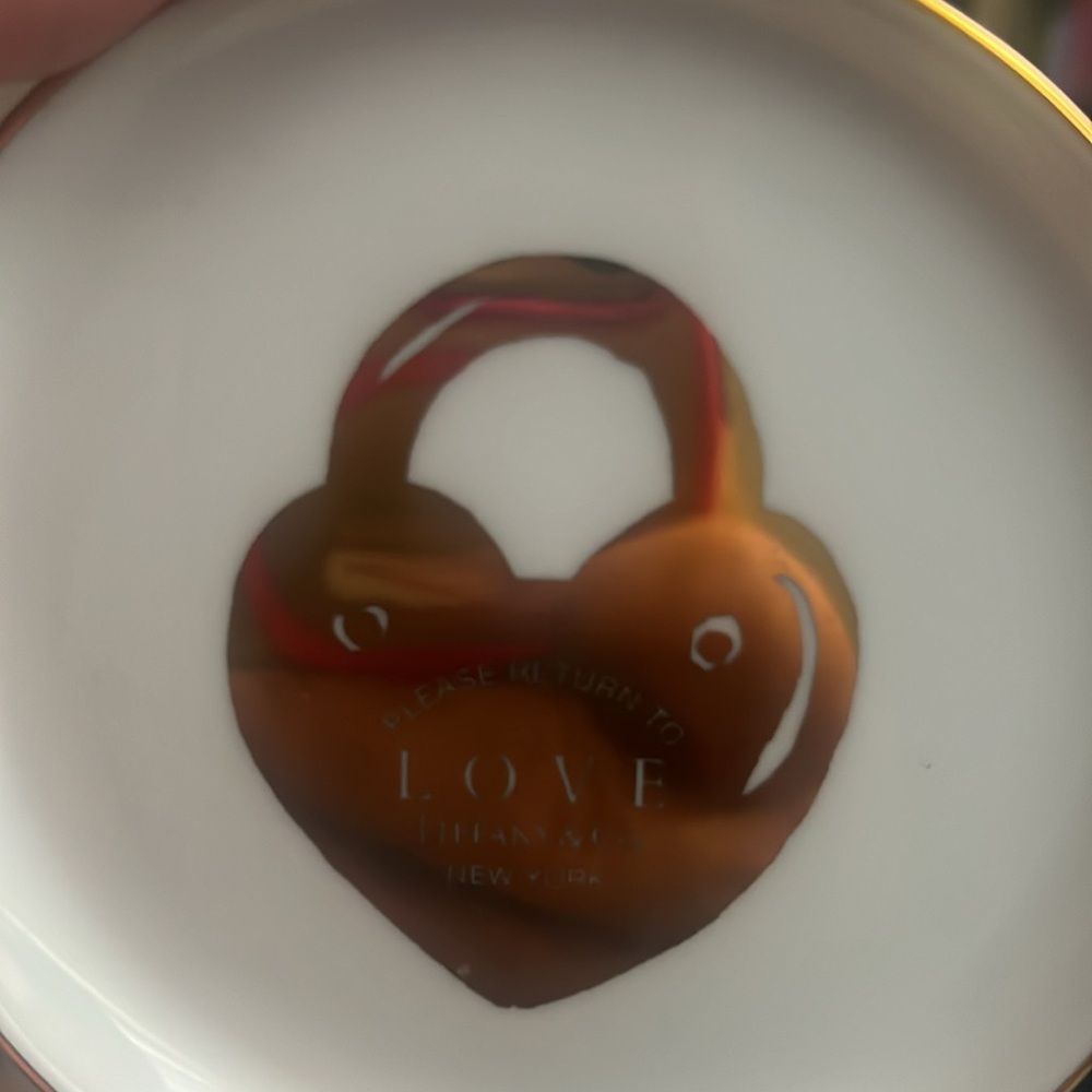 Tiffany Gold Heart Lock Dish (SAMPLE) very rare - Picture 3 of 6